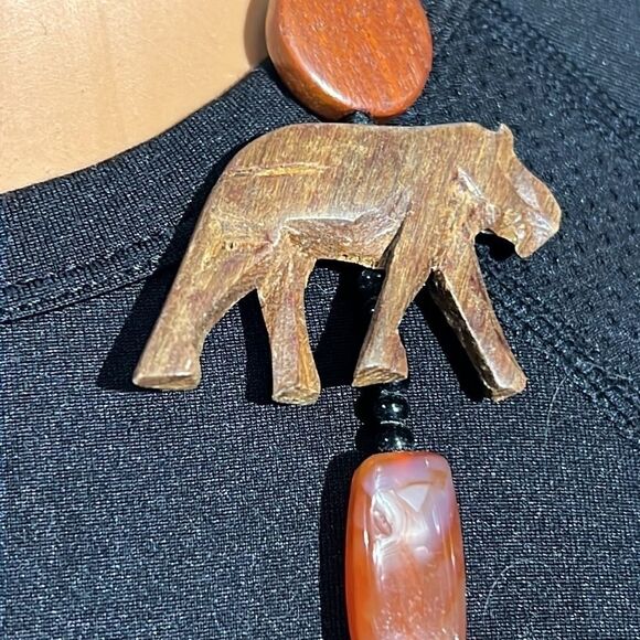 Vintage African-Style Mixed Media Necklace - 29 Inches - Picture 5 of 12